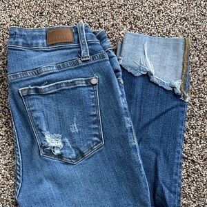 Judy Blue Pre Cuffed Distressed Ankle Jeans